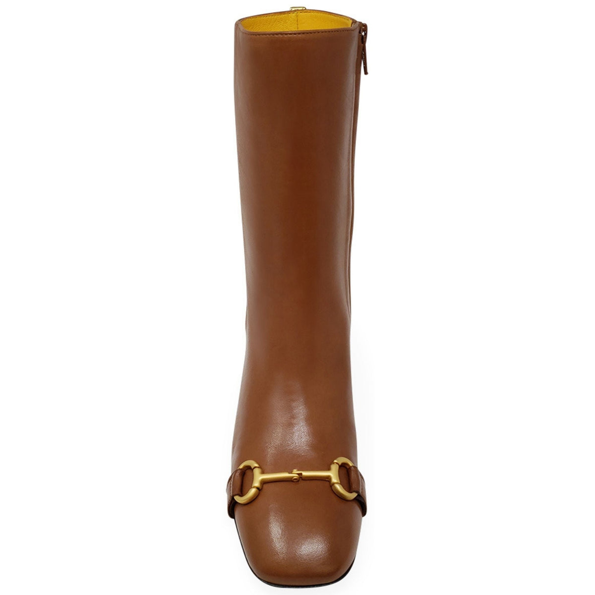 Cognac Leather Back Stripe Boot - JUSTLUXURY