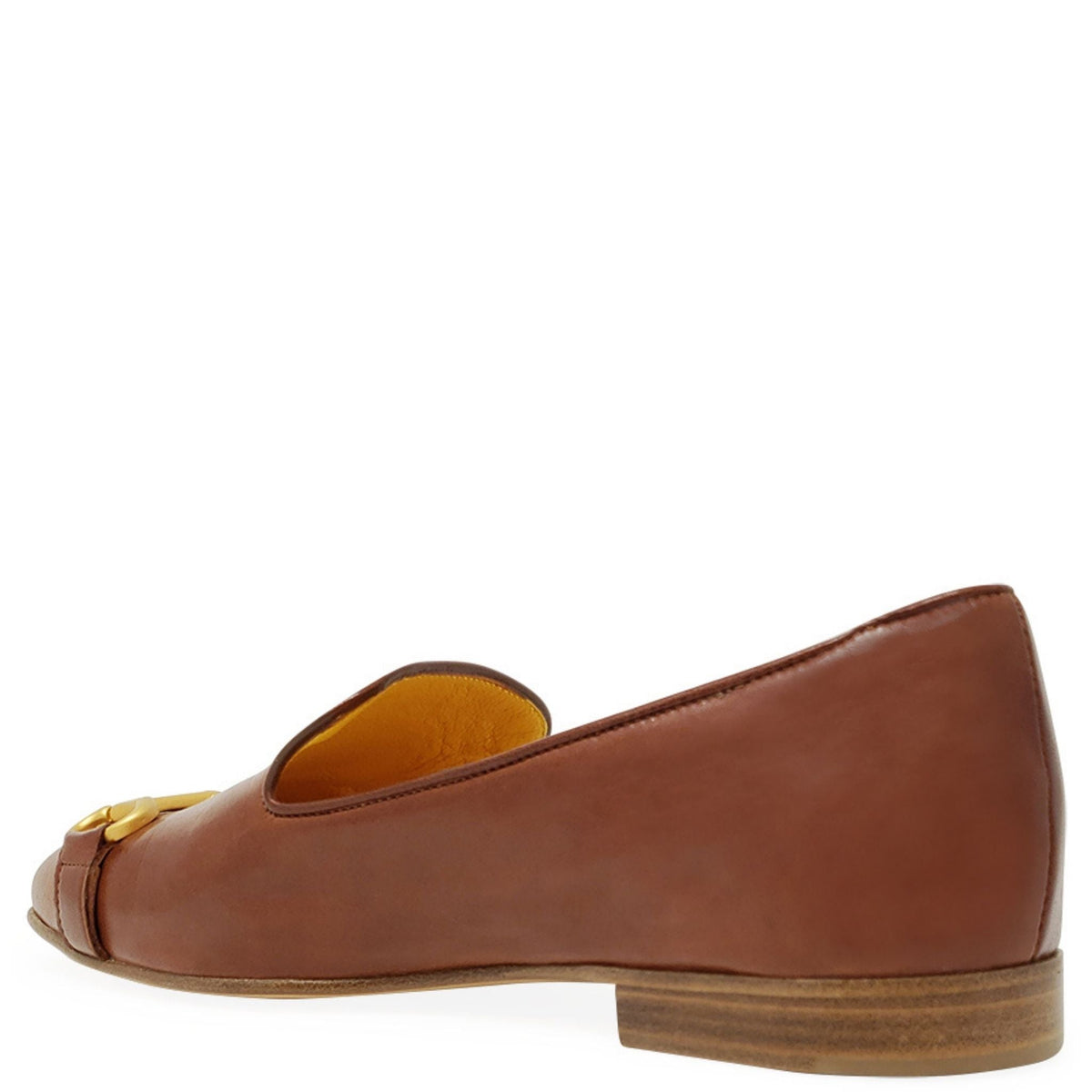 Cognac Leather  Square Toe Loafer - JUSTLUXURY