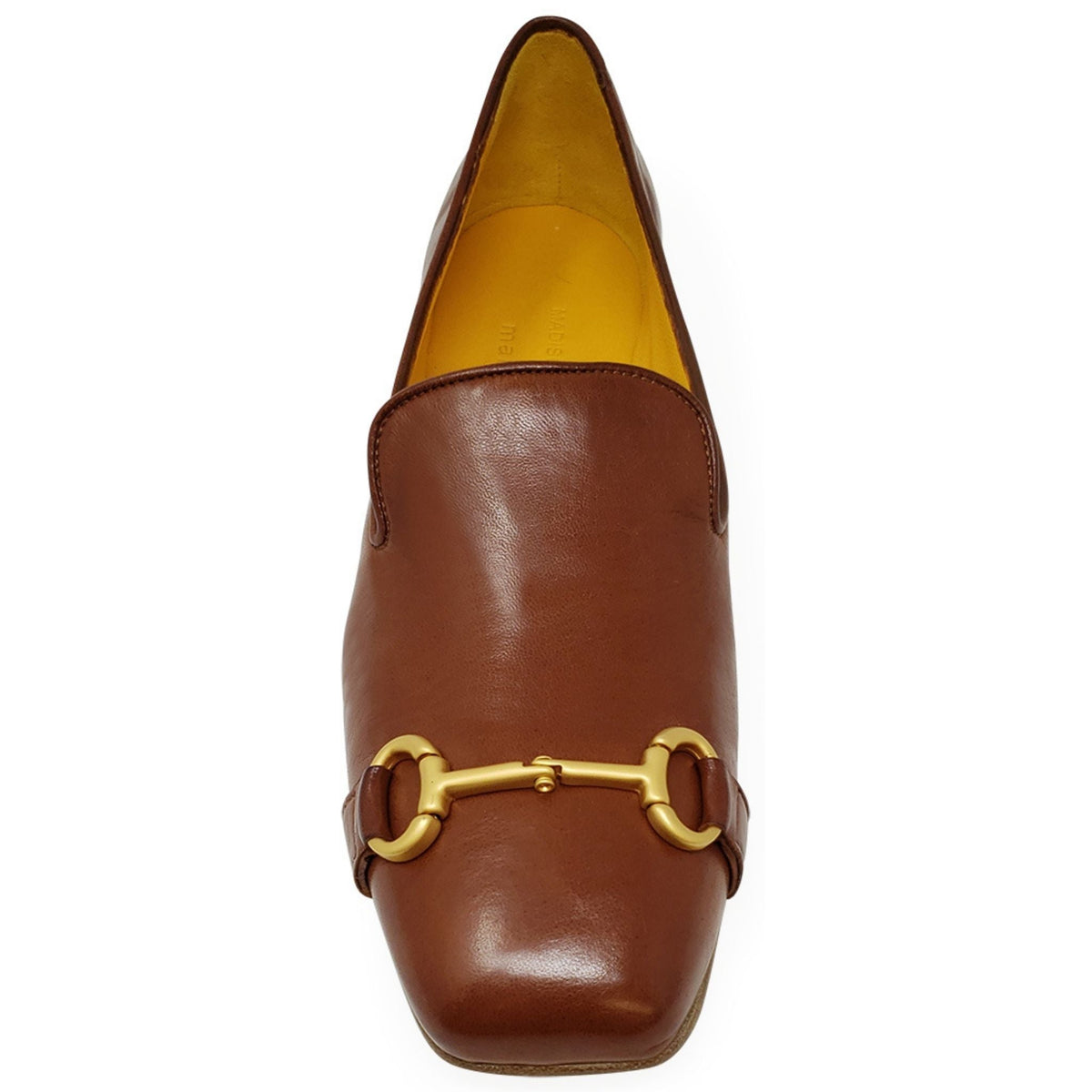 Cognac Leather  Square Toe Loafer - JUSTLUXURY