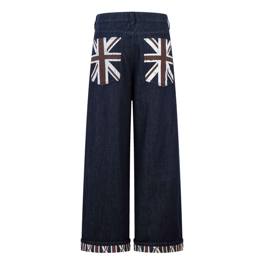Retro Spliced Streetwear Denim | Y2K Wide Leg Baggy Jeans