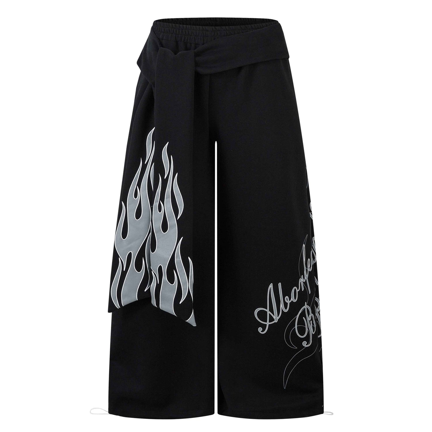 Flame Print Sweatpants | Baggy Streetwear Trousers
