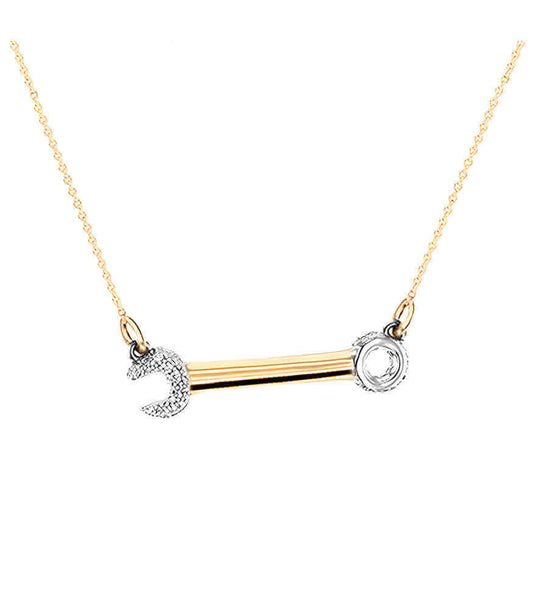 Pave The Way Crank It Up Gold Necklace