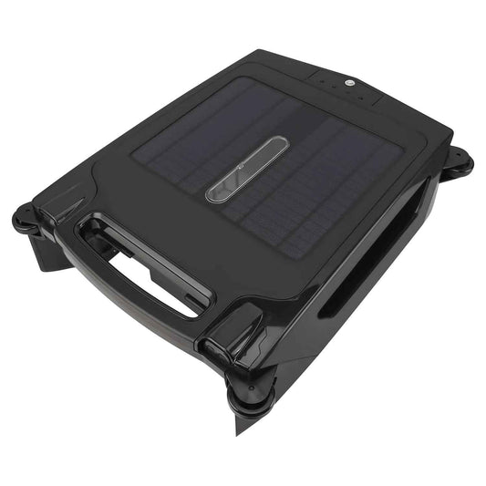 Solar Powered Robotic Pool Skimmer Automatic Swimming Pool Surface Cleaner with 2 Cleaning Modes Dual Charging Methods IPX7 Waterproof 1937sq.ft Cover