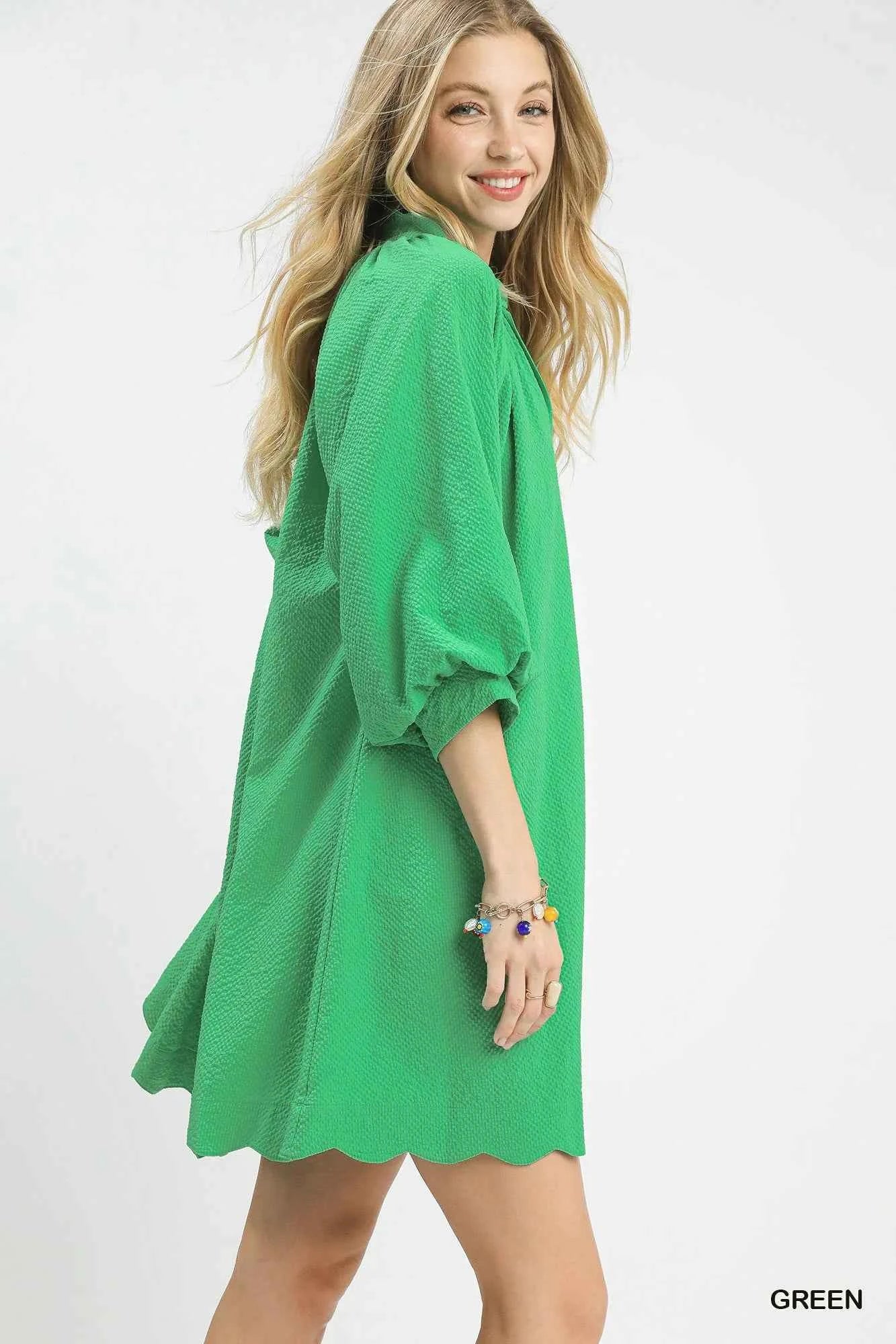 Umgee Textured Pocket Mini Dress