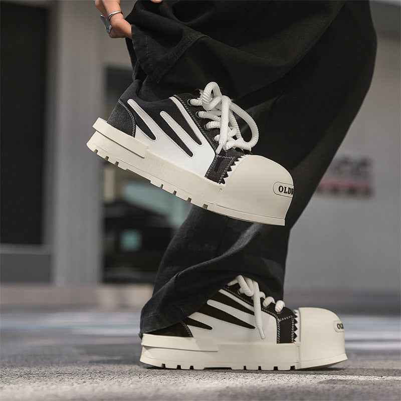 Star Cap Chunky Canvas Sneakers - Luxury Oversized Rubber-Toe Trainers | LuxuryUrbanwear