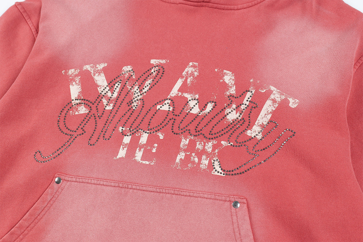 Letter Print | Oversized Washed Hoodie