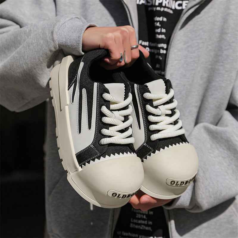 Star Cap Chunky Canvas Sneakers - Luxury Oversized Rubber-Toe Trainers | LuxuryUrbanwear