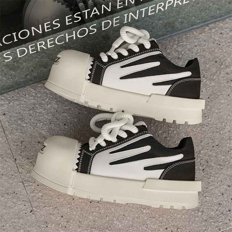 Star Cap Chunky Canvas Sneakers - Luxury Oversized Rubber-Toe Trainers | LuxuryUrbanwear