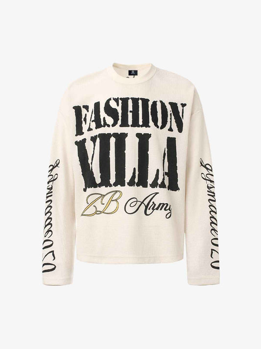 Long Sleeve Retro Letter