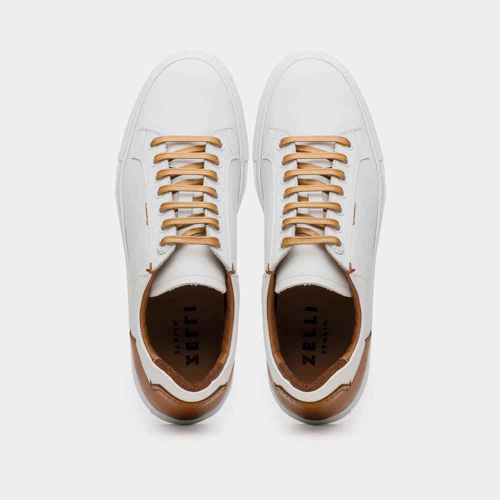 65-229-WHT Diaz Rubberized Calfskin Sneaker White