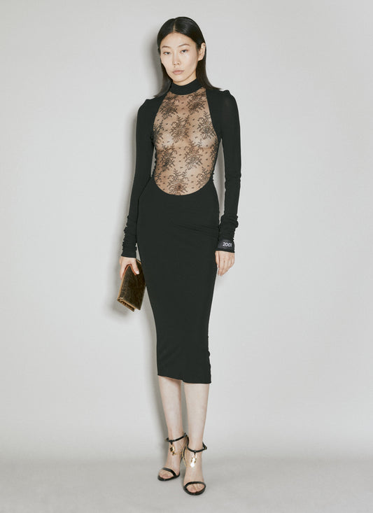 Dolce & Gabbana Women Chantilly Lace Insert Jersey Dress