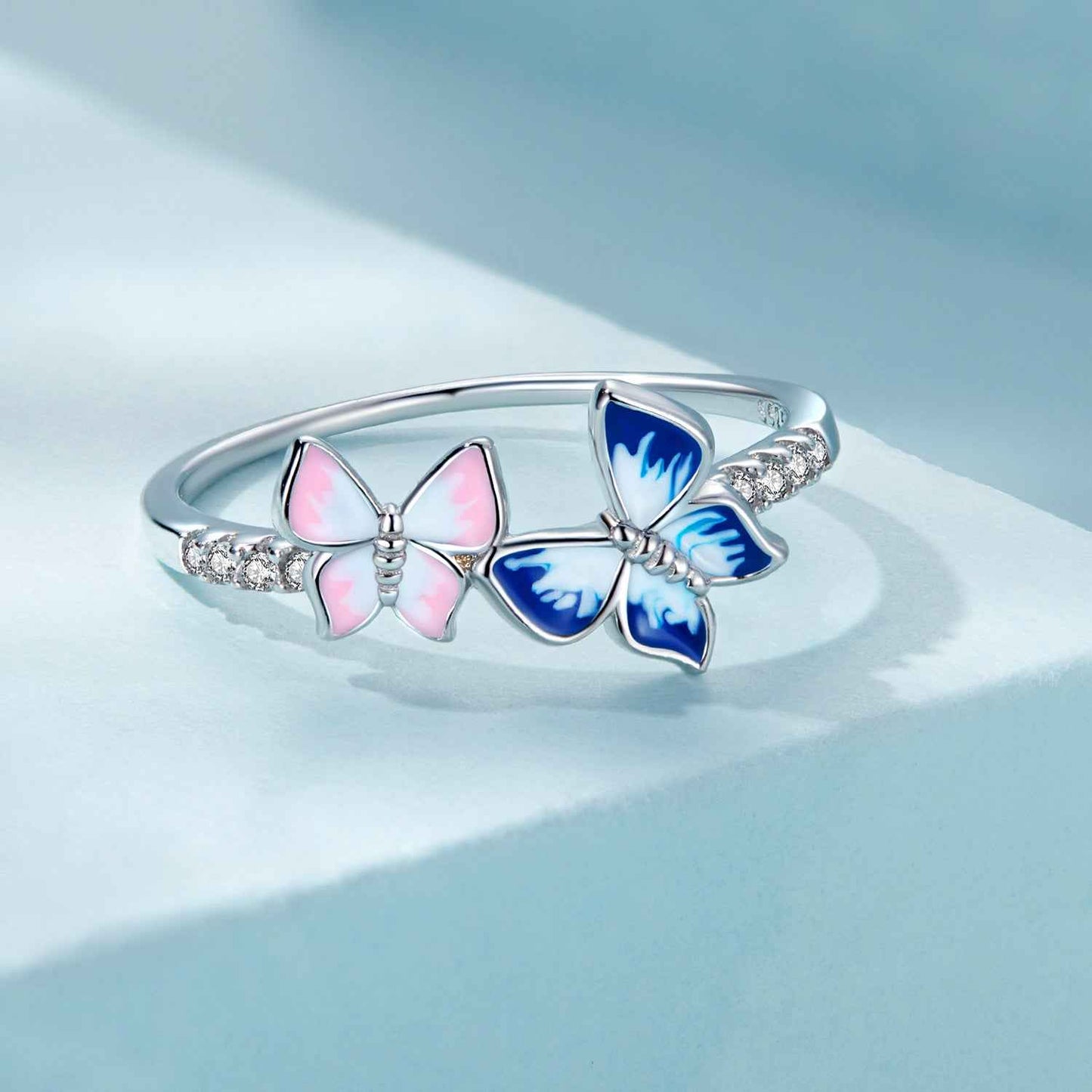 925 Sterling Silver Enamel Plated Ring Size 6 for Women