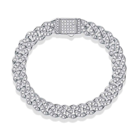 Light of Faith - A fashionable jewelry bracelet and bracelet for men, set with Moissanite S925 sterling silver and Platinum-plated diamond