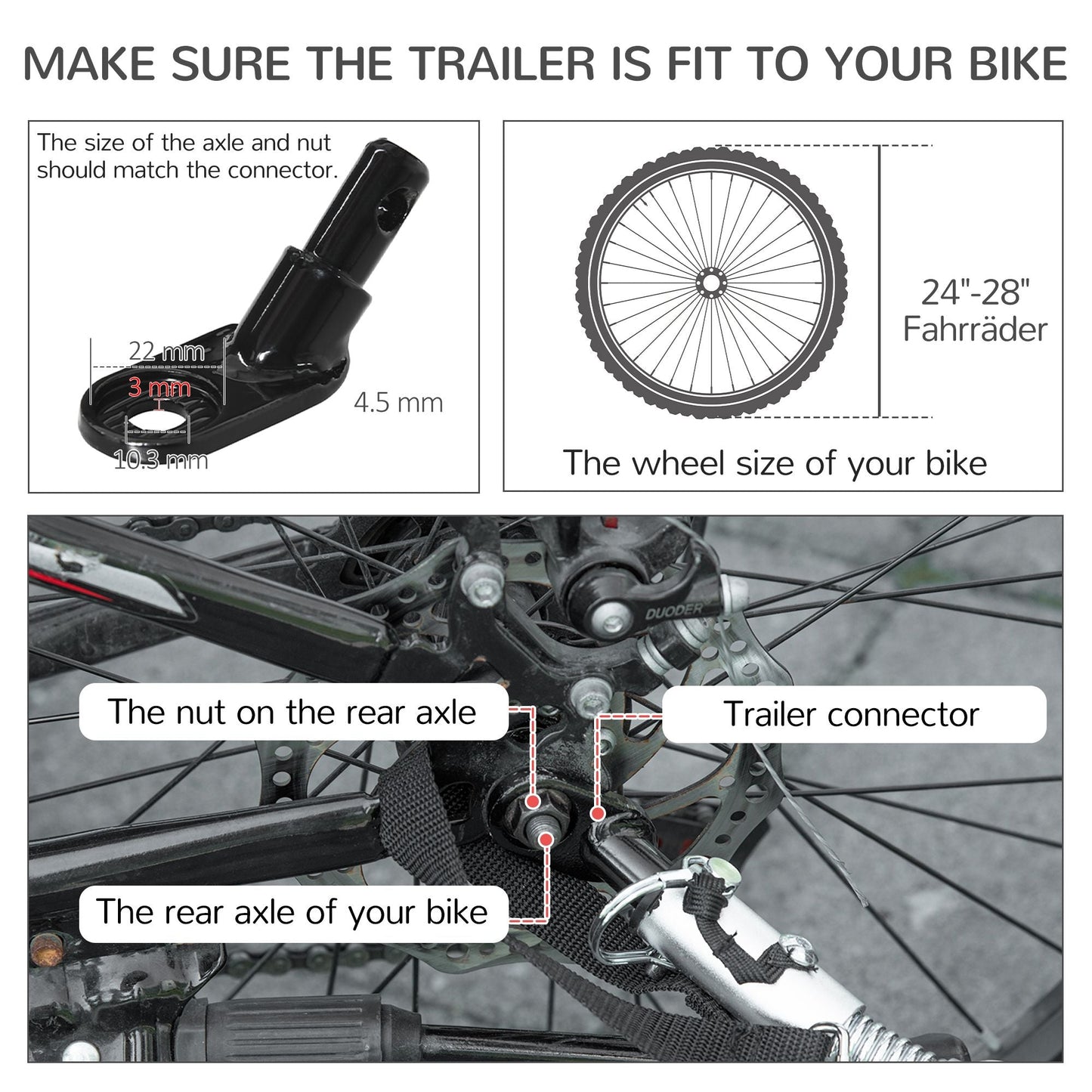 Pet Stroller - 2-in-1 Large Dog Bike Trailer & Stroller Combo with Safety Hitch Quick-release Wheels Foot Support Pet Bicycle Cart