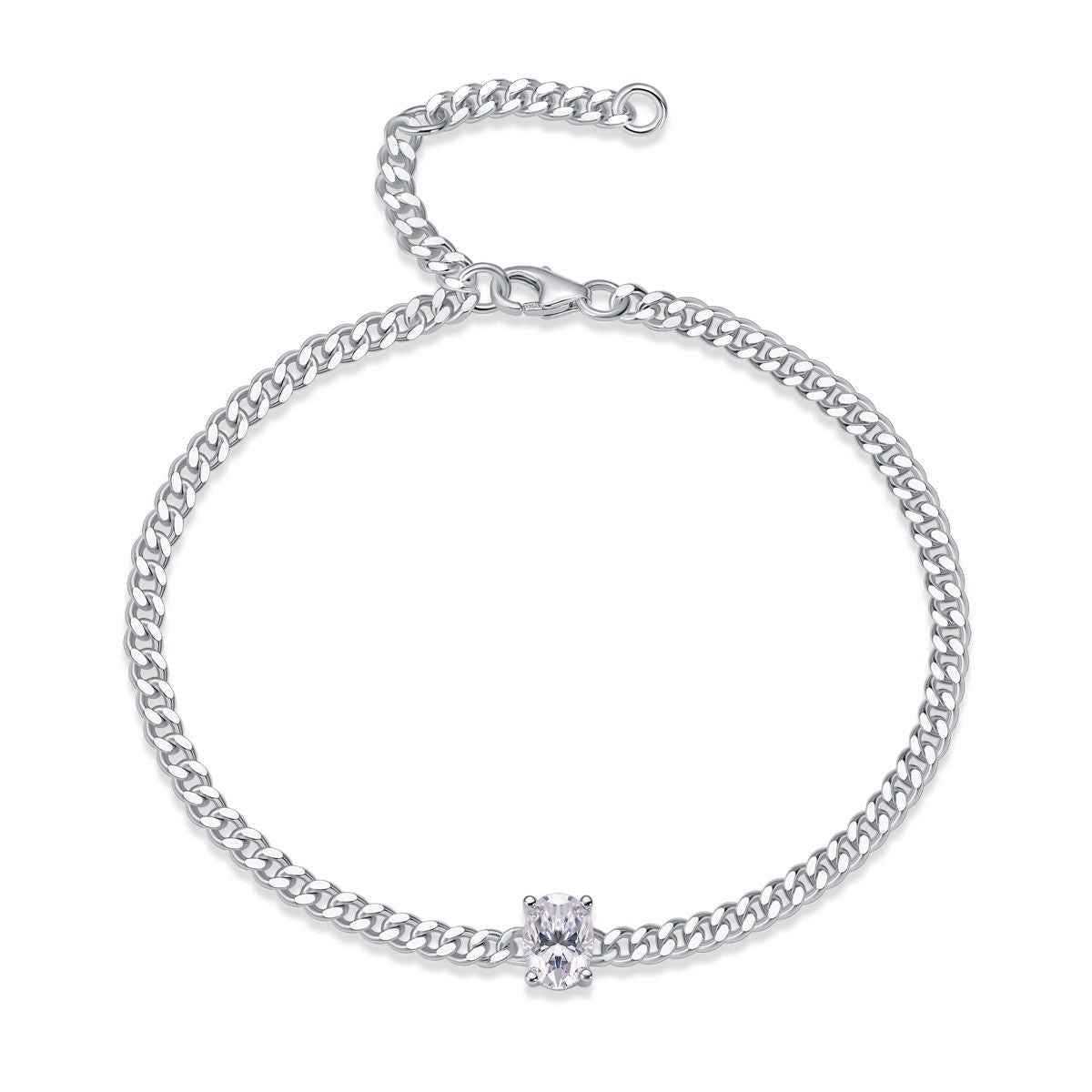 Breakthrough - A fashionable jewelry bracelet set with Moissanite S925 sterling silver and platinum-plated diamonds, a luxurious silver accessory