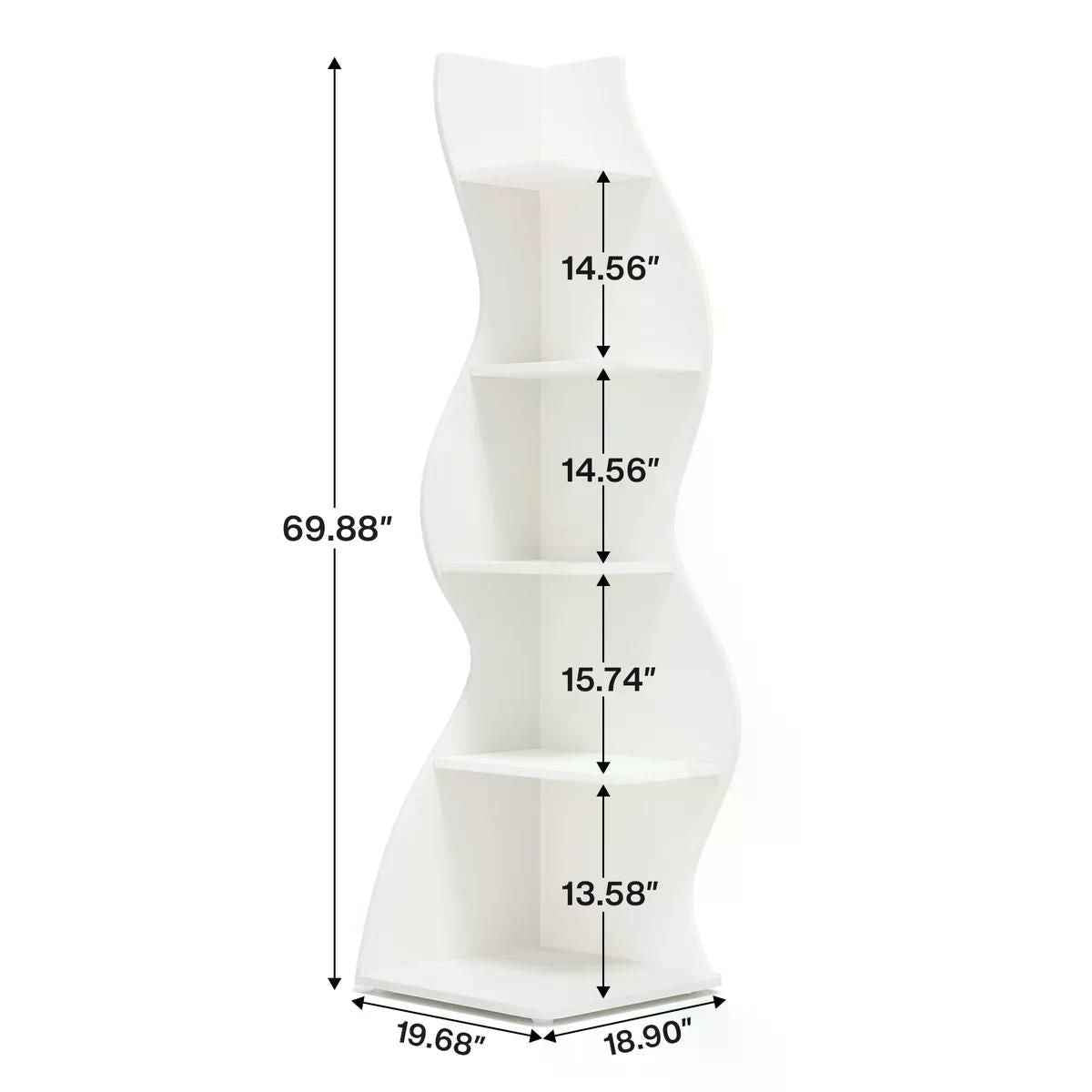Modern Wall Corner Bookshelf Bookcase