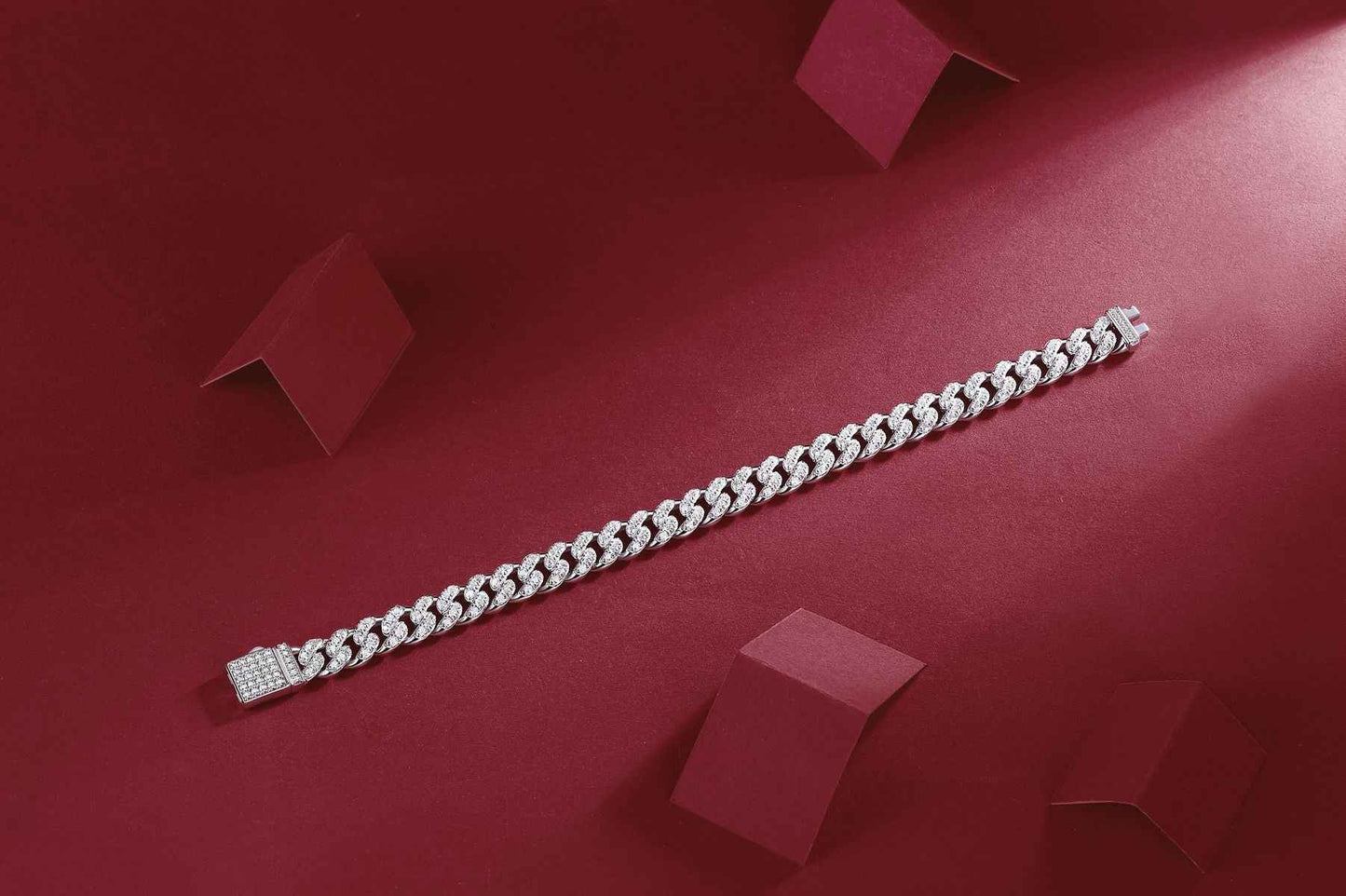 Light of Faith - A fashionable jewelry bracelet and bracelet for men, set with Moissanite S925 sterling silver and Platinum-plated diamond