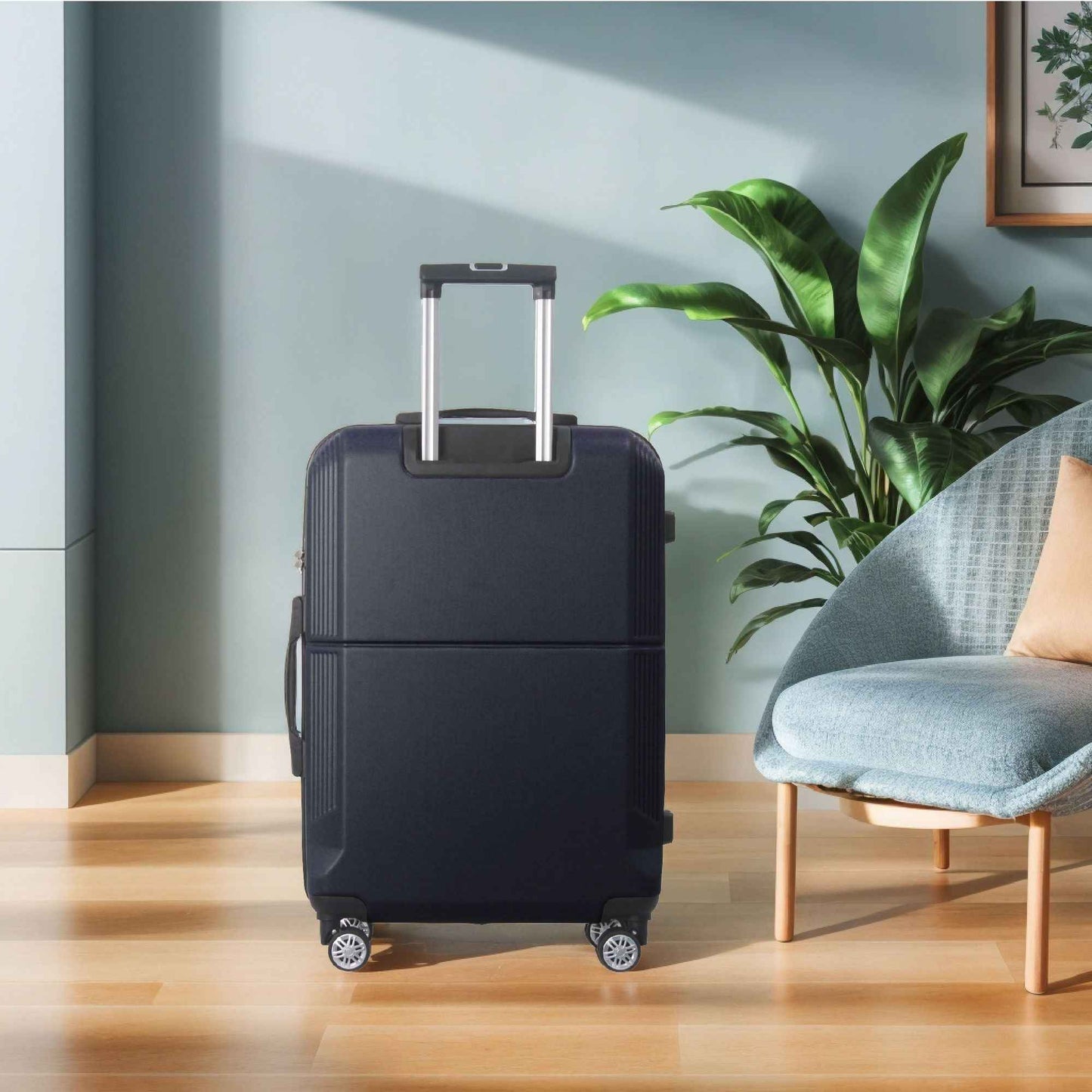BLUE 3-Piece Premium ABS Luggage Set-20", 24", and 28" Suitcases with Multi-Position Handle, Silent Spinner Wheels, and TSA-Approved Lock-Durable, Stylish, and Spacious Travel Gear