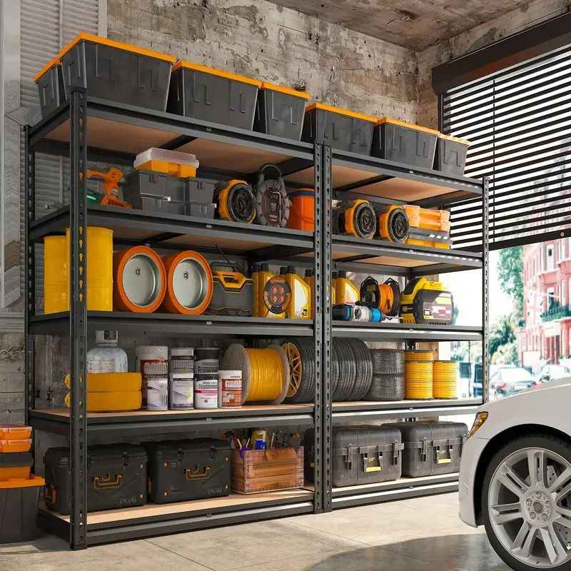 5-Tier Metal Garage Shelving Unit, Adjustable Storage Rack 35.5"W x 72"H x 15.8"D, Multi-Purpose Organizer for Garage, Basement, Utility Room, and Storage Spaces