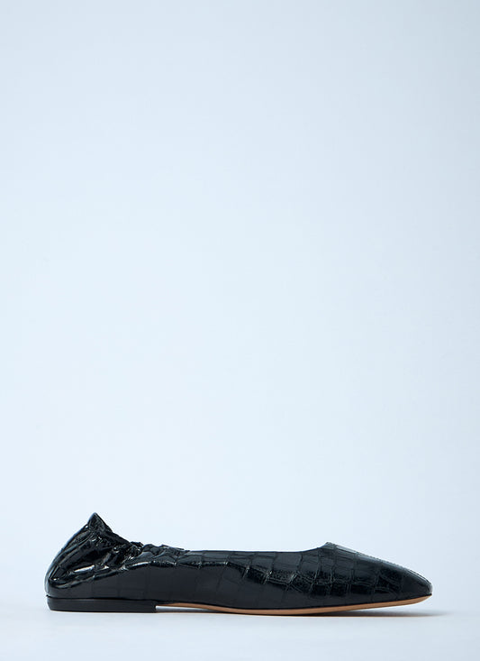 Dries Van Noten Women Croc-Embossed Ballerina Flats