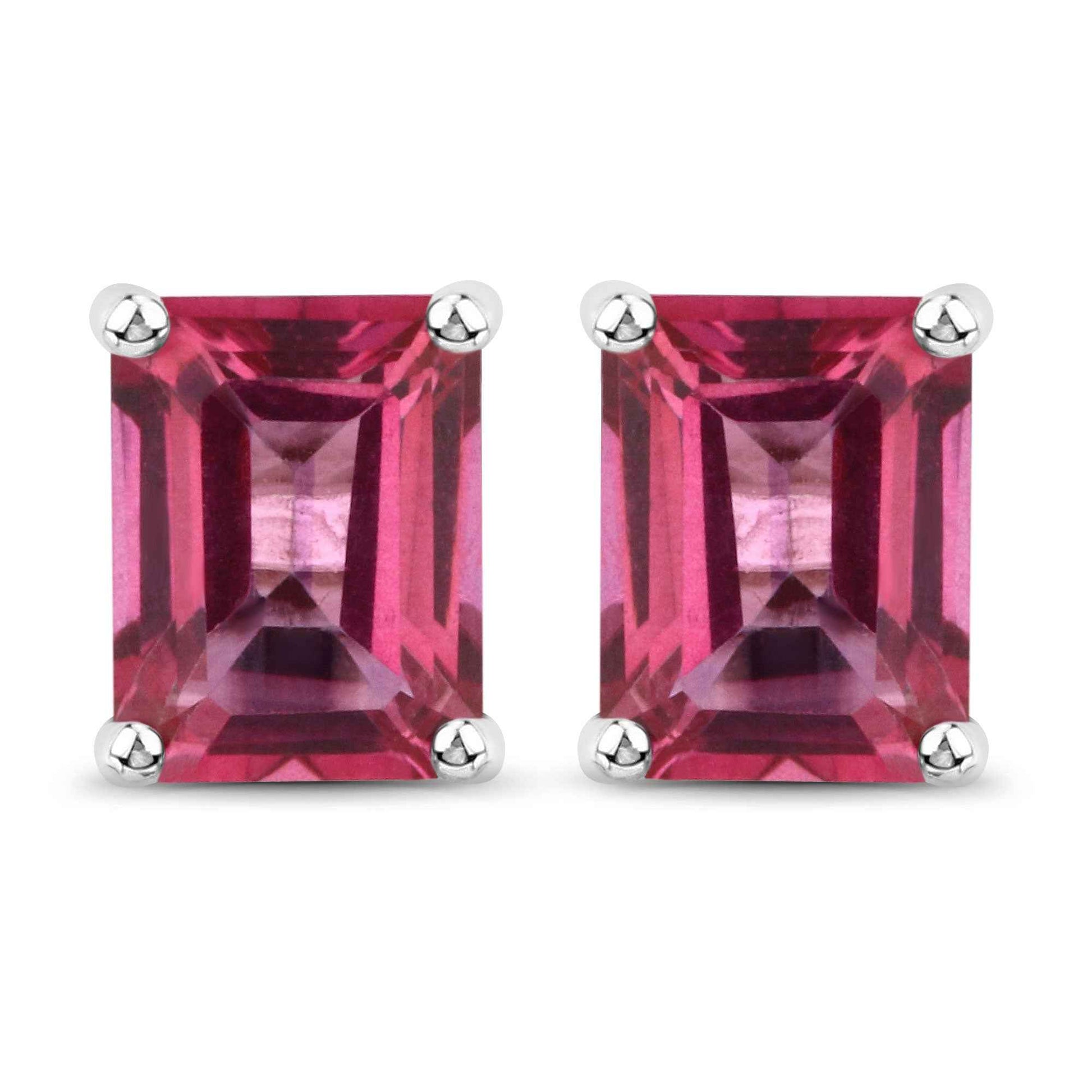 3.20 Carat Genuine Pink Topaz .925 Sterling Silver Earrings