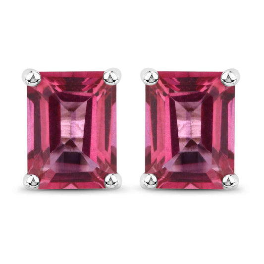 3.20 Carat Genuine Pink Topaz .925 Sterling Silver Earrings
