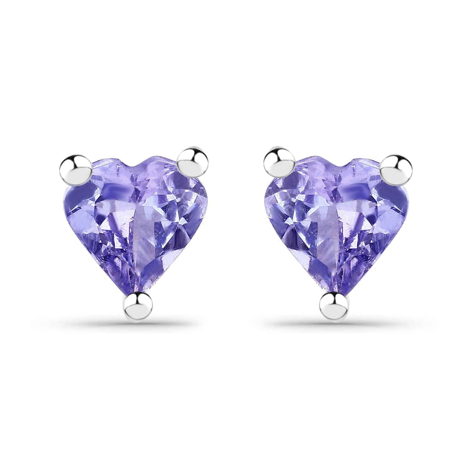 0.90 Carat Genuine Tanzanite .925 Sterling Silver Earrings