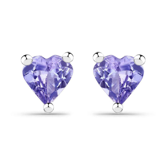 0.90 Carat Genuine Tanzanite .925 Sterling Silver Earrings