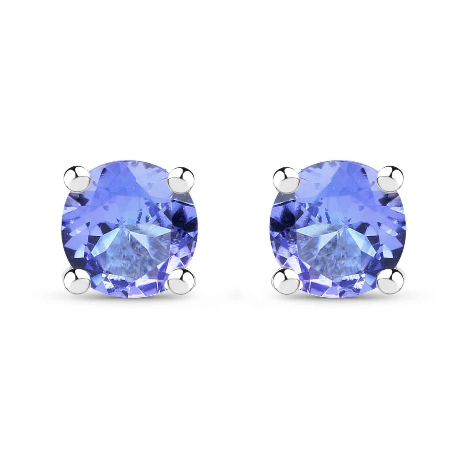 0.46 ct. Genuine Tanzanite .925 Sterling Silver Earrings for women