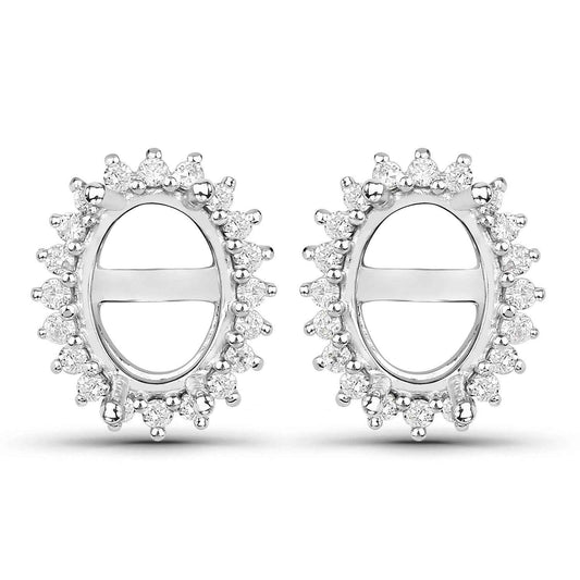 0.26 Carat Genuine White Diamond 14K White Gold Earrings