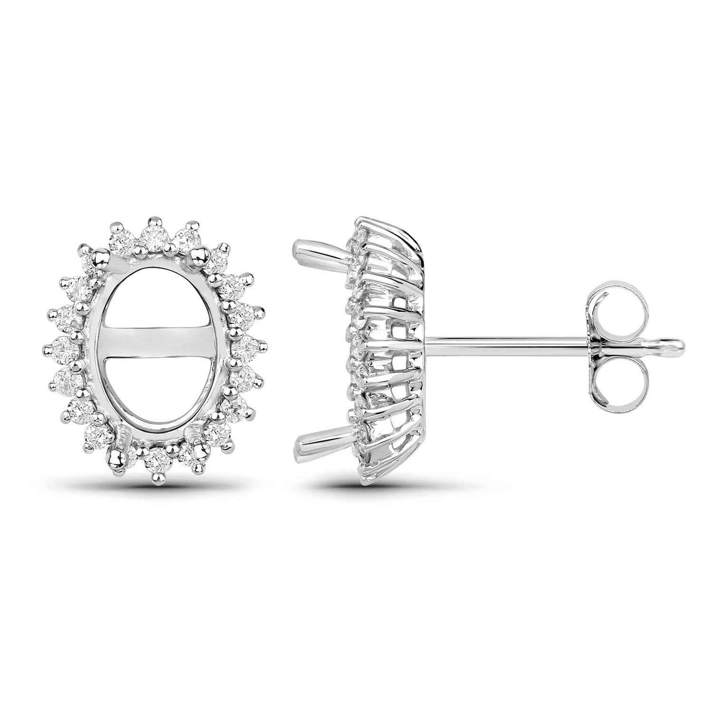 0.26 Carat Genuine White Diamond 14K White Gold Earrings