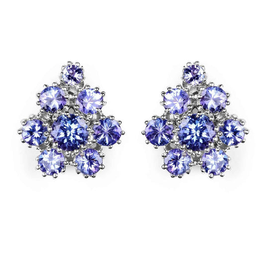 4.26 Carat Genuine Tanzanite .925 Sterling Silver Earrings