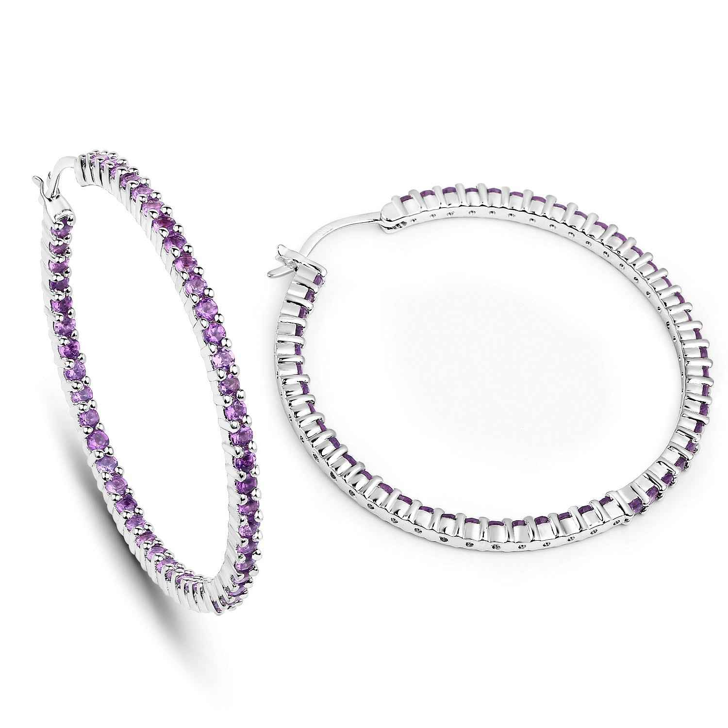 3.00 ct. Genuine Amethyst .925 Sterling Silver Earrings