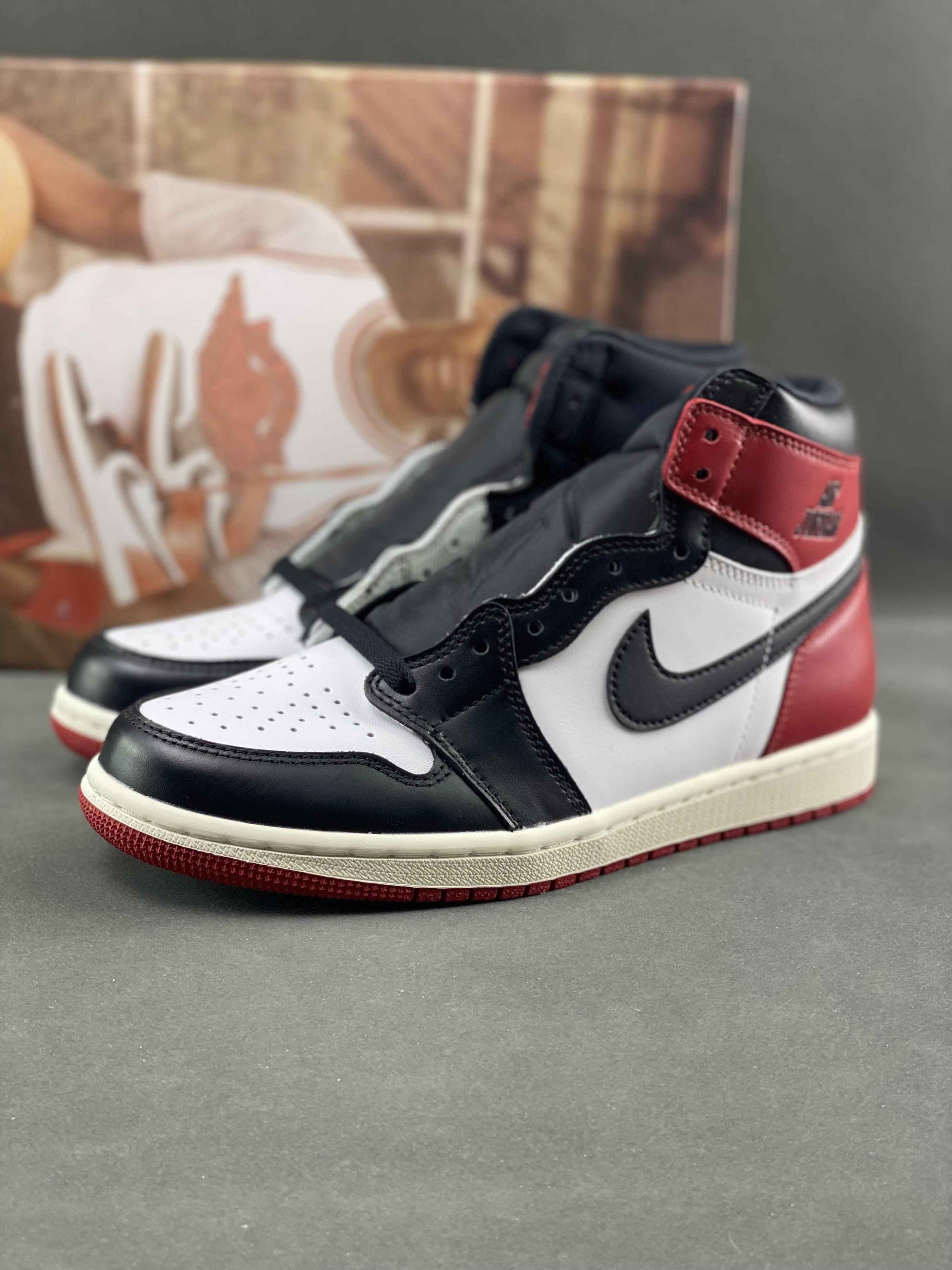 Custom Air Jordan 1 High OG“Black Toe Reimagined” SneakerNational
