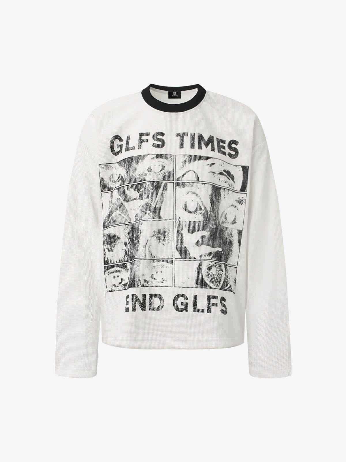 Long Sleeve Letter Waffle