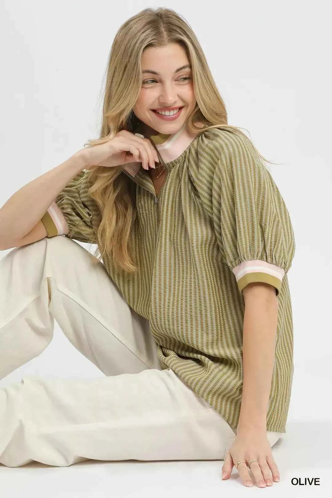 Umgee Botanical Print Blouse