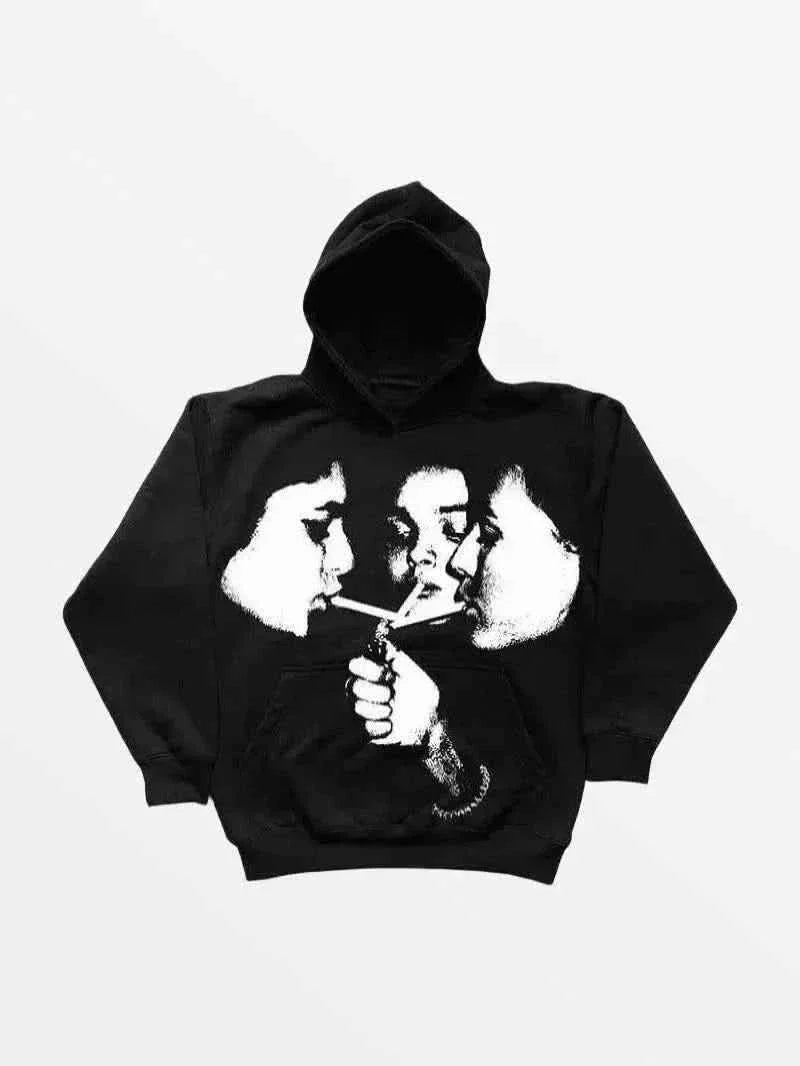 Hoodie Girls Band Unisex - Vintage Washed "After-Party" Oversized Graphic Hoodie