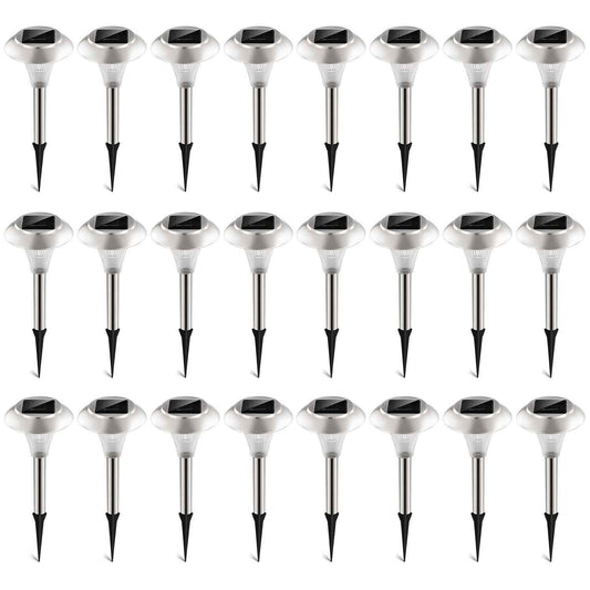 24Packs Solar Garden Lights Outdoor IP44 Waterproof Solar Pathway Lights Color Changing Landscape Lamps 10Hrs Lawn Lighting for Yard Driveway Walkway