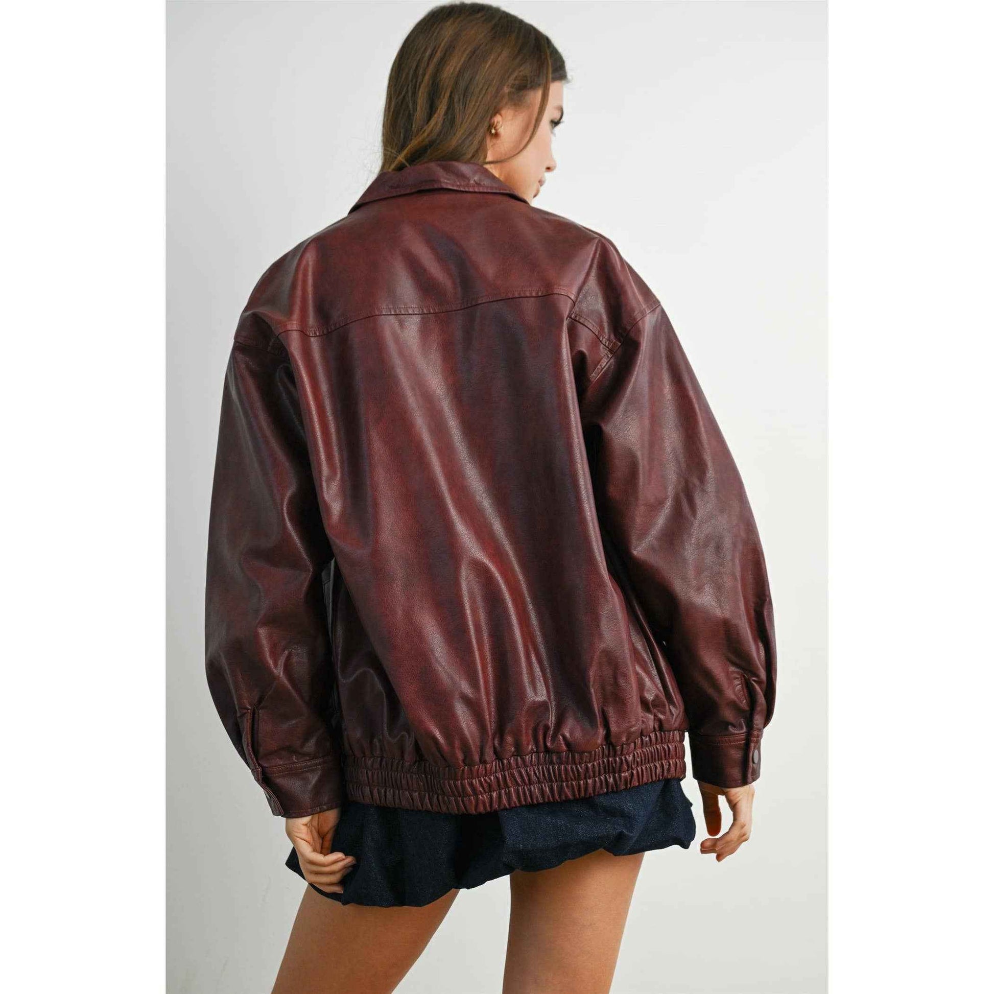 Alexandria Collared Leather Jacket