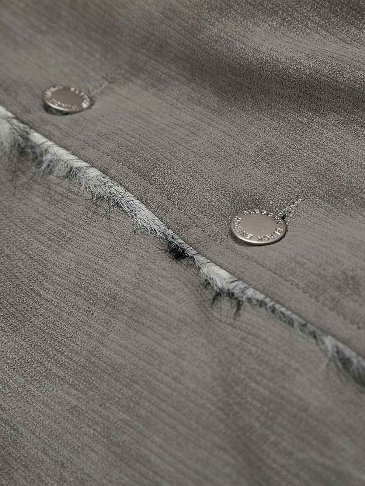 Vintage Dual-layer Collar Fleece-lined Zipper Jacket