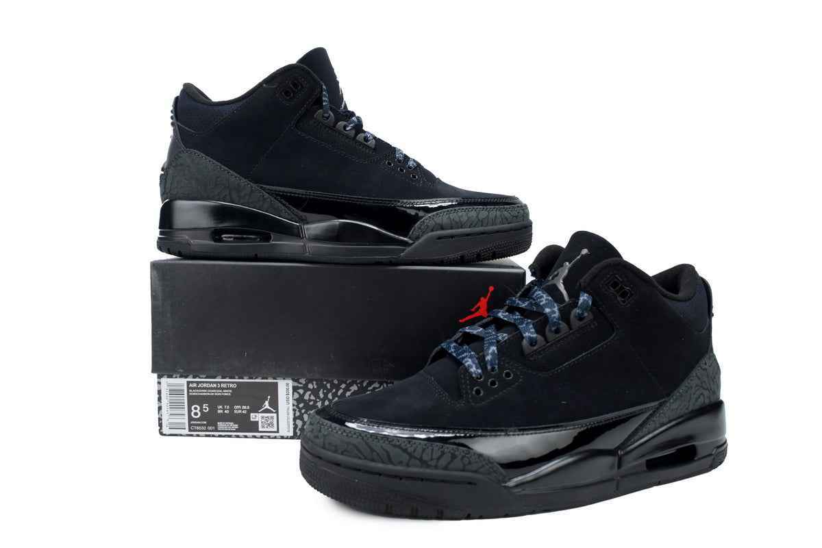 Custom Air Jordan 3 Retro 'Black Cat' CT8532-001 SneakerNational