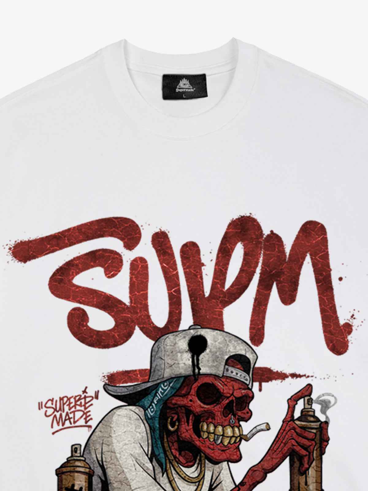 Street Trendy Skull Spray-Paint Graffiti Master T-Shirt