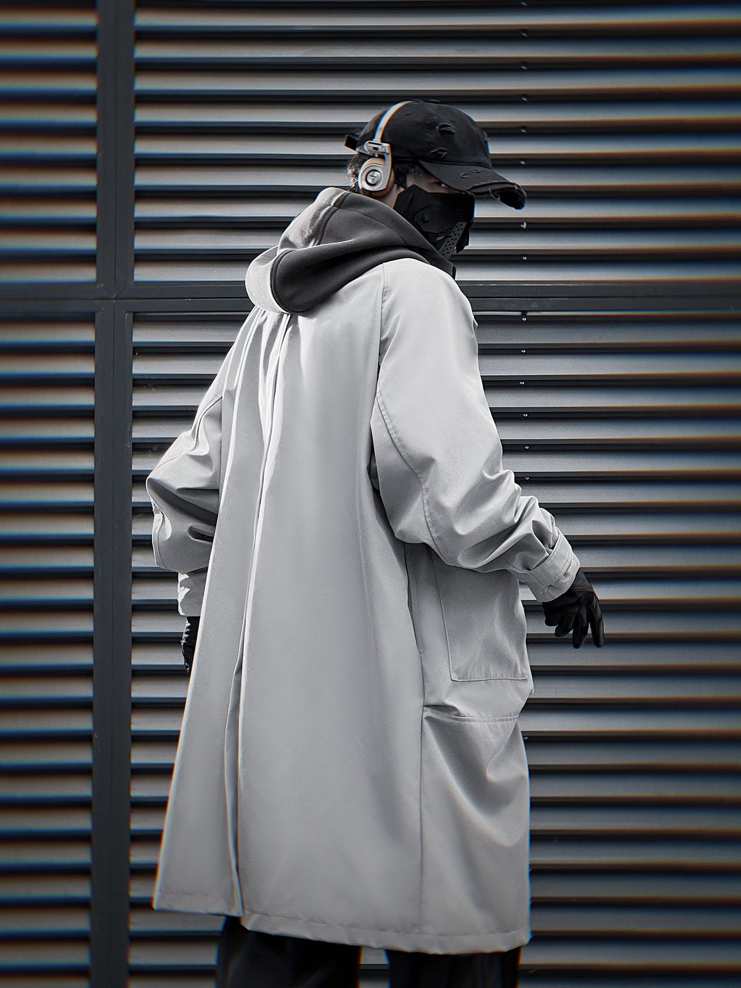 HiJ36 Grey Urban Trench Coat