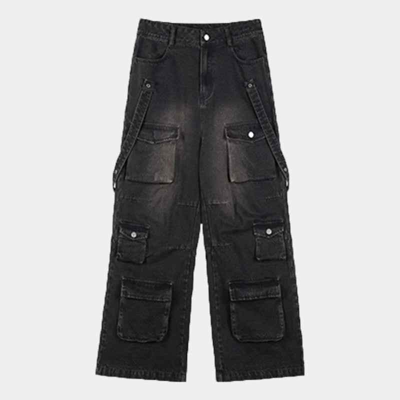 Washed Denim | Cargo Pants