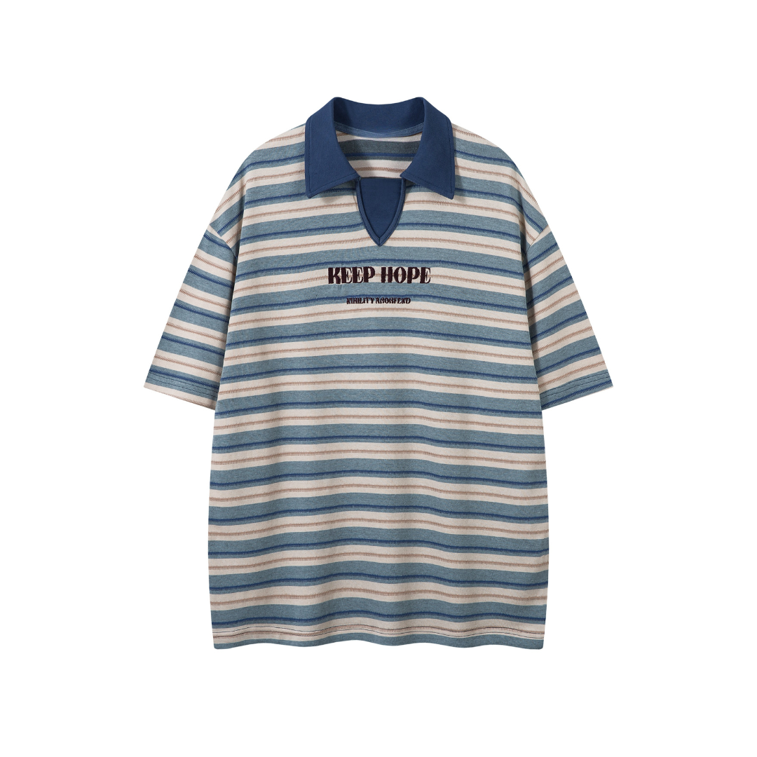 Keep Hope Stripe Polo T-shirt