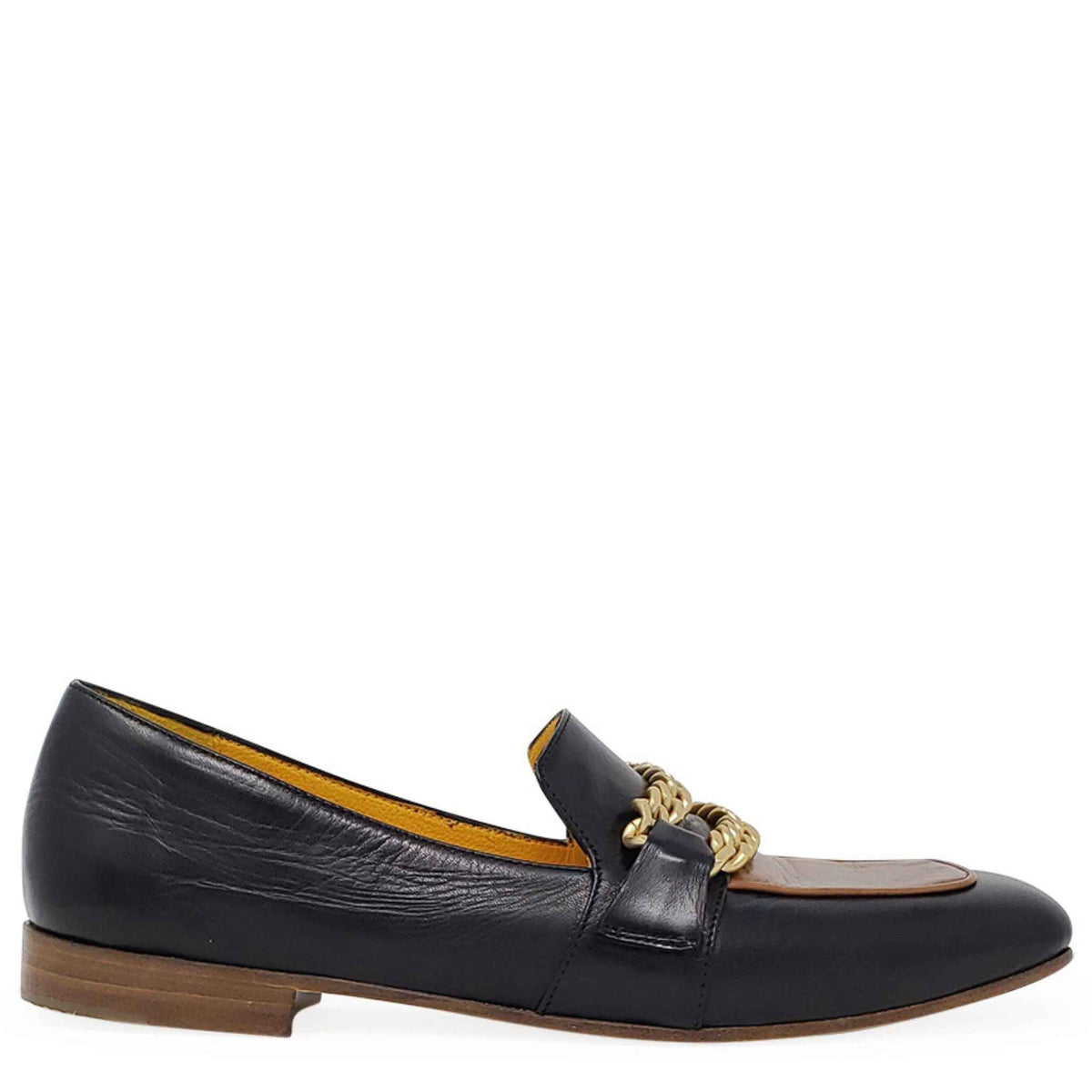 Flat Loafer Blk/Tan