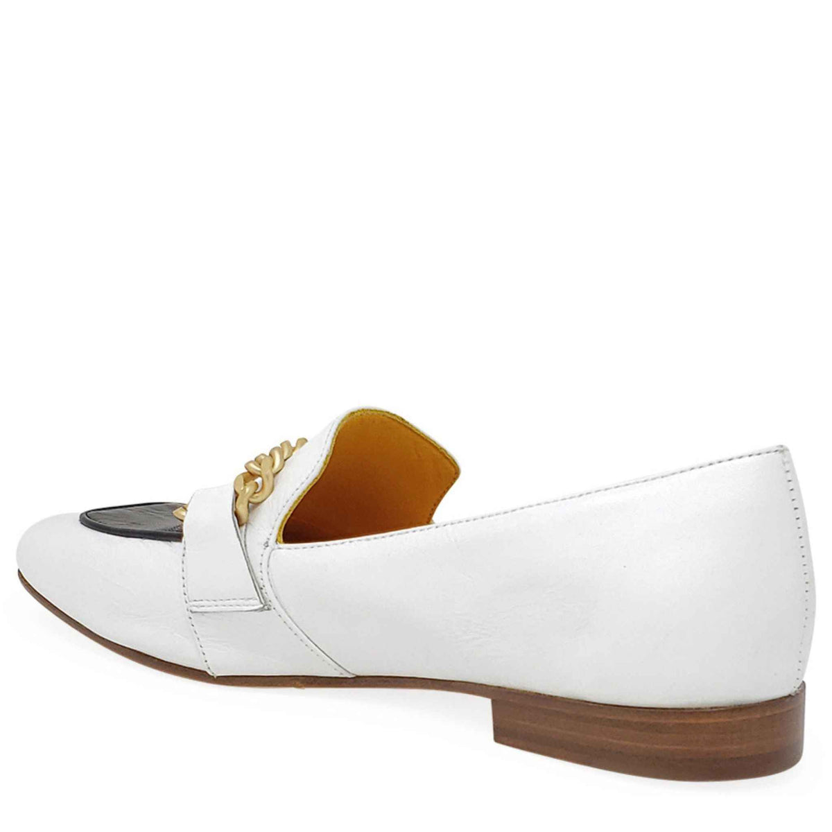 Flat Loafer Wht/Blk