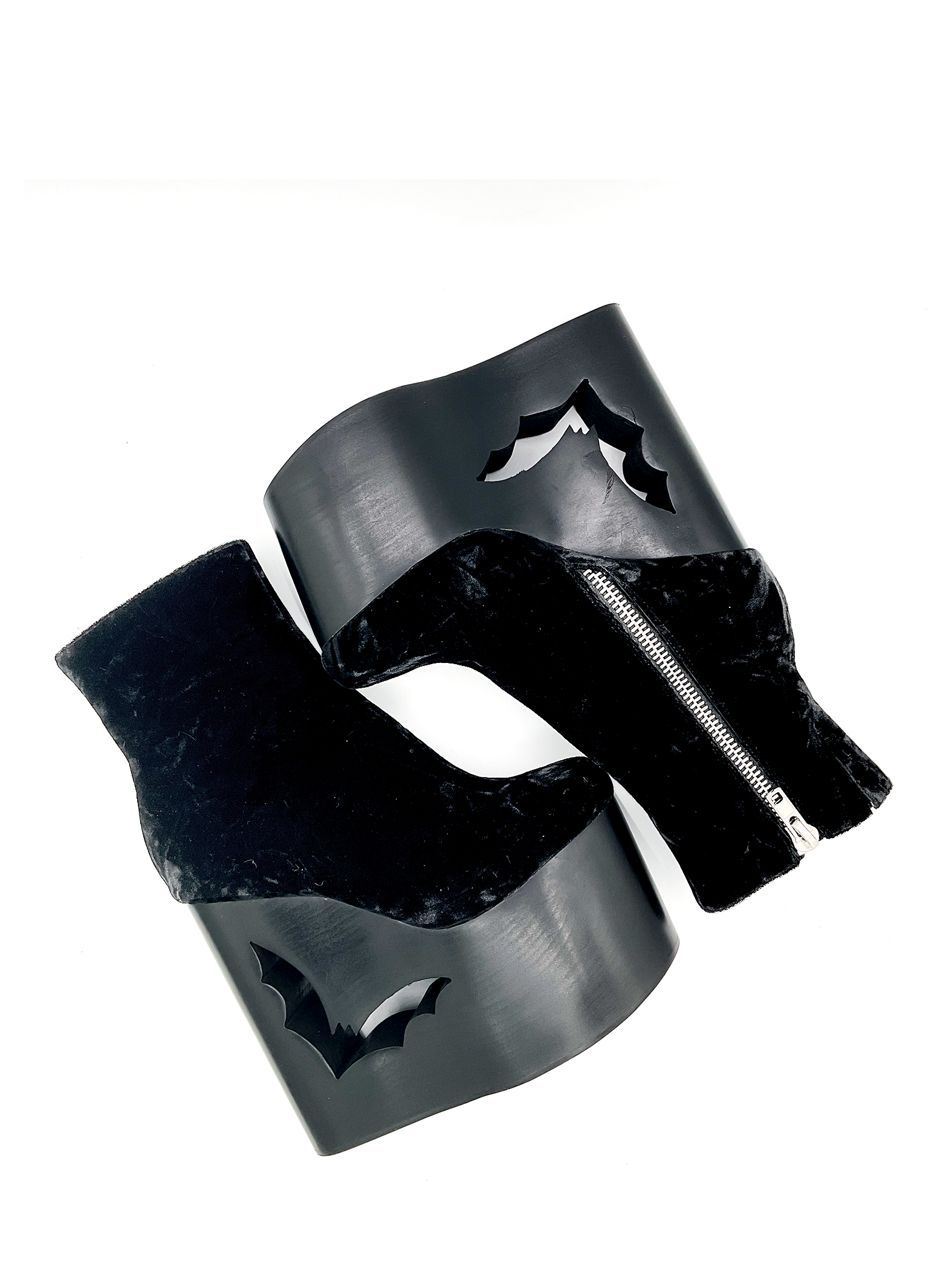 Deadwood Black Velvet Wedge Boot - JUSTLUXURY