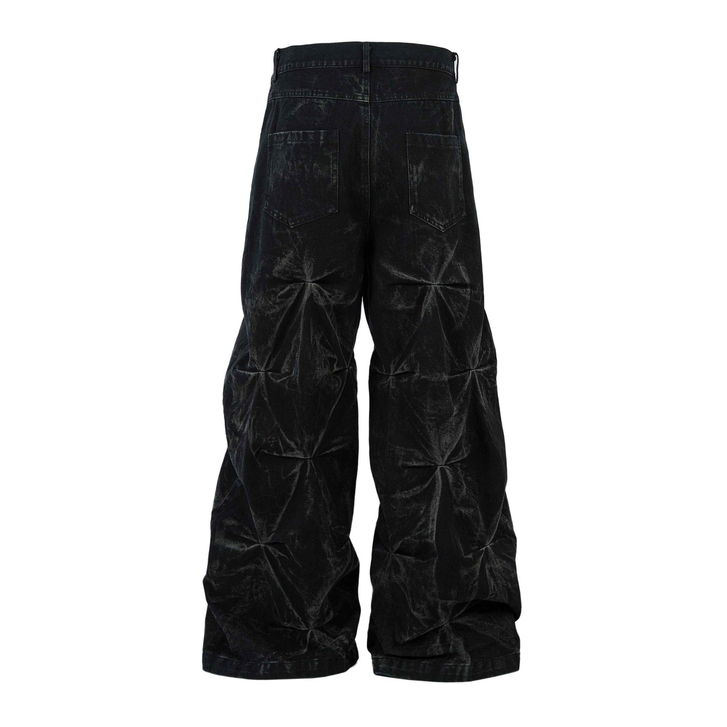 Washed Distressed Pleated | Baggy Jeans