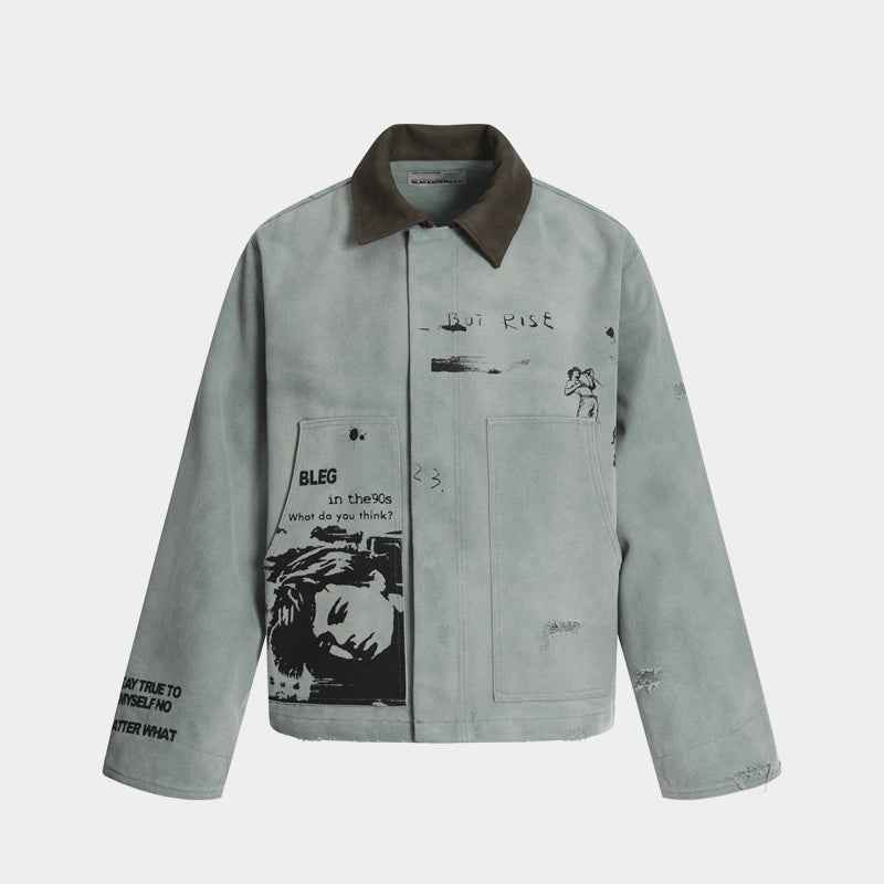 Retro Sketch Print | Detroit Jacket